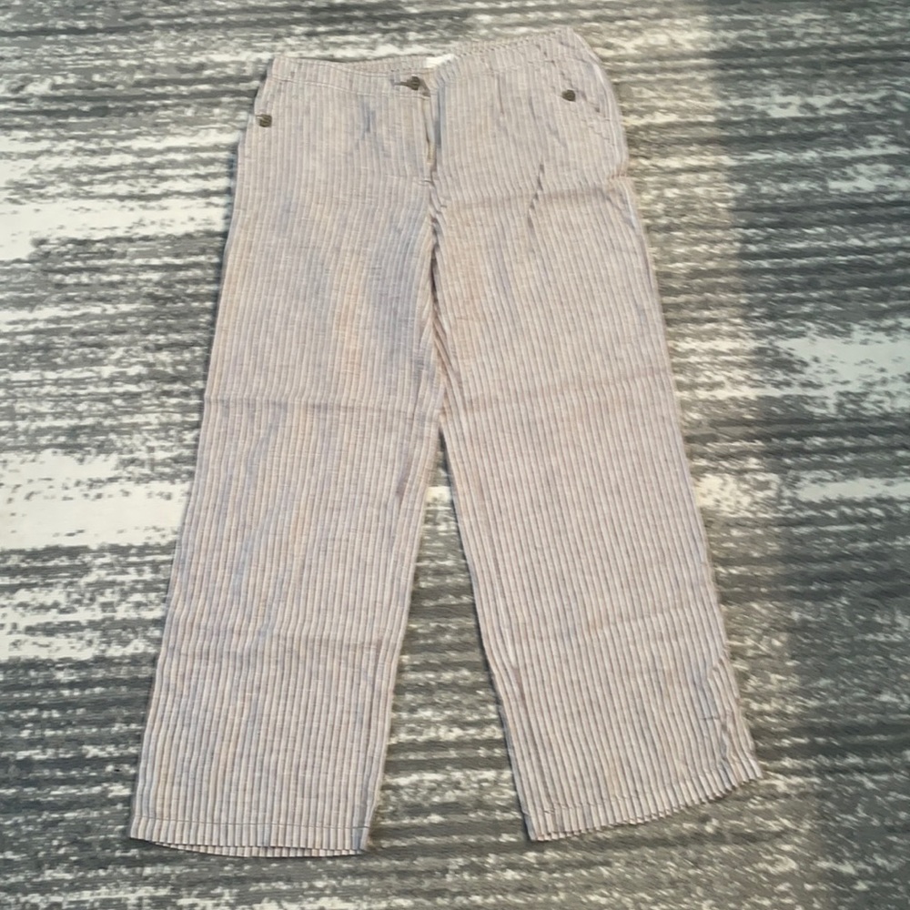 Chico’s Linen Stripe Pants Size 1.5
